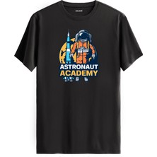 Colermi Astronot ve Roket Baskılı  Antrasit Tişört