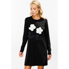 41394 Onteks Önü Çiçekli Sıfır Yaka Bluz