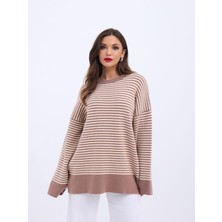 42481 Fame Triko Çizgili Salaş