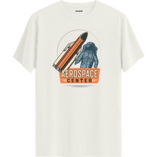 Colermi Astronot ve Roket Baskılı  Ekru Tişört