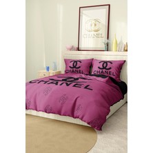 Marka Nevresim Takımı Çift Kişilik Pamuklu Saten Kumaş 6 Parça 3D Dijital Baskı Duvet Cover Set Model No:33