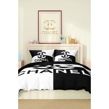 Marka Nevresim Takımı Çift Kişilik Pamuklu Saten Kumaş 6 Parça 3D Dijital Baskı Duvet Cover Set Model No:30