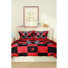 Marka Nevresim Takımı Çift Kişilik Pamuklu Saten Kumaş 6 Parça 3D Dijital Baskı Duvet Cover Set Model No:37