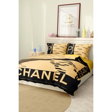 Marka Nevresim Takımı Çift Kişilik Pamuklu Saten Kumaş 6 Parça 3D Dijital Baskı Duvet Cover Set Model No:24