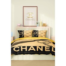 Marka Nevresim Takımı Çift Kişilik Pamuklu Saten Kumaş 6 Parça 3D Dijital Baskı Duvet Cover Set Model No:24