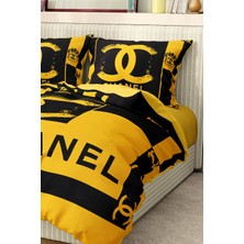 Marka Nevresim Takımı Çift Kişilik Pamuklu Saten Kumaş 6 Parça 3D Dijital Baskı Duvet Cover Set Model No:25