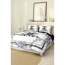 Marka Nevresim Takımı Çift Kişilik Pamuklu Saten Kumaş 6 Parça 3D Dijital Baskı Duvet Cover Set Model No:29