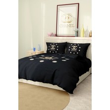 Marka Nevresim Takımı Çift Kişilik Pamuklu Saten Kumaş 6 Parça 3D Dijital Baskı Duvet Cover Set Model No:23