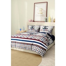 Marka Nevresim Takımı Çift Kişilik Pamuklu Saten Kumaş 6 Parça 3D Dijital Baskı Duvet Cover Set Model No:21