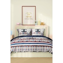 Marka Nevresim Takımı Çift Kişilik Pamuklu Saten Kumaş 6 Parça 3D Dijital Baskı Duvet Cover Set Model No:21
