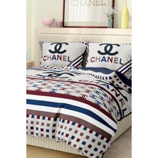 Marka Nevresim Takımı Çift Kişilik Pamuklu Saten Kumaş 6 Parça 3D Dijital Baskı Duvet Cover Set Model No:21