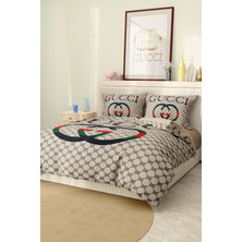 Marka Nevresim Takımı Çift Kişilik Pamuklu Saten Kumaş 6 Parça 3D Dijital Baskı Duvet Cover Set Model No:52