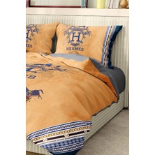 Marka Nevresim Takımı Çift Kişilik Pamuklu Saten Kumaş 6 Parça 3D Dijital Baskı Duvet Cover Set Model No:60