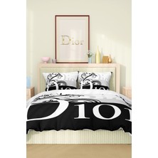 Marka Nevresim Takımı Çift Kişilik Pamuklu Saten Kumaş 6 Parça 3D Dijital Baskı Duvet Cover Set Model No:44