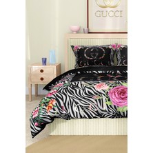 Marka Nevresim Takımı Çift Kişilik Pamuklu Saten Kumaş 6 Parça 3D Dijital Baskı Duvet Cover Set Model No:55