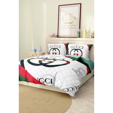 Marka Nevresim Takımı Çift Kişilik Pamuklu Saten Kumaş 6 Parça 3D Dijital Baskı Duvet Cover Set Model No:53