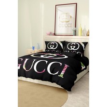 Marka Nevresim Takımı Çift Kişilik Pamuklu Saten Kumaş 6 Parça 3D Dijital Baskı Duvet Cover Set Model No:54