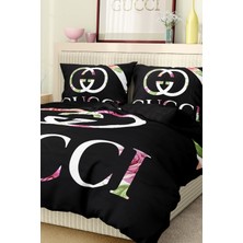 Marka Nevresim Takımı Çift Kişilik Pamuklu Saten Kumaş 6 Parça 3D Dijital Baskı Duvet Cover Set Model No:54