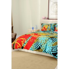 Marka Nevresim Takımı Çift Kişilik Pamuklu Saten Kumaş 6 Parça 3D Dijital Baskı Duvet Cover Set Model NO:105