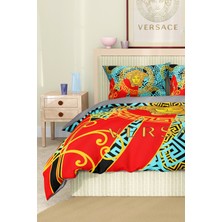Marka Nevresim Takımı Çift Kişilik Pamuklu Saten Kumaş 6 Parça 3D Dijital Baskı Duvet Cover Set Model NO:105