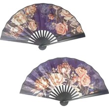 Yelpaze Saten Kraft Çiçekli Model 6