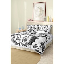 Marka Nevresim Takımı Çift Kişilik Pamuklu Saten Kumaş 6 Parça 3D Dijital Baskı Duvet Cover Set Model NO:112