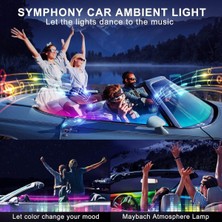 Araç Içi Ambiyans Aydınlatma Sistemi 18 In 1 Rgb LED Bluetooth Destekli - Müzik ve Ses Duyarlı