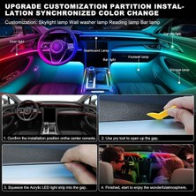 Araç Içi Ambiyans Aydınlatma Sistemi 18 In 1 Rgb LED Bluetooth Destekli - Müzik ve Ses Duyarlı