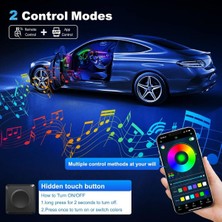 Araç Içi Ambiyans Aydınlatma Sistemi 18 In 1 Rgb LED Bluetooth Destekli - Müzik ve Ses Duyarlı