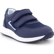 Hakiki Deri Lacivert Cırt Cırtlı Erkek Çocuk Günlük Spor Ayakkabı