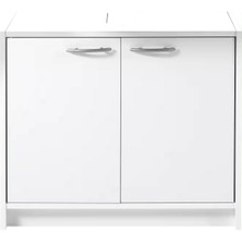 Modern Beyaz Banyo Dolabı - Çift Kapaklı  60.cm50cm30cm - Şık ve Fonksiyonel Tasarım