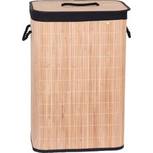 LE10 60 Litre Katlanabilir Bambu Siyah Çamaşır Kirli Sepeti 40X30X60CM Elbise, Giysi, Yatak Odası, Banyo, Bebek Odası Çok Amaçlı Düzenleyici Dolap Içi