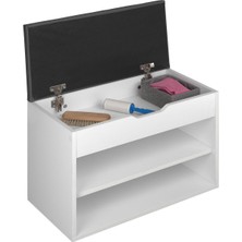 Modern Tasarımlı Çok Amaçlı Ayakkabılık & Puflu Ayakkabılık – 75 x 42 x 30  cm