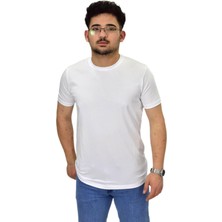 Erkek Büyük Beden Sıfıryaka Düz Likra Süprem Tişört 4385 BGL-ST04529