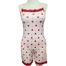 Askılı Şortlu Pijama Takımı Modal Viskon Karışım