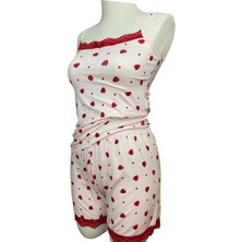 Askılı Şortlu Pijama Takımı Modal Viskon Karışım