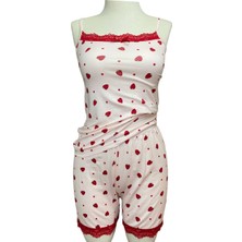 Askılı Şortlu Pijama Takımı Modal Viskon Karışım