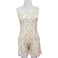 Askılı Şortlu Pijama Takımı Modal Viskon Karışım