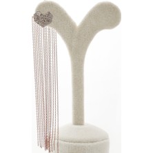 Brisinga Rose Tekli Kalp Zincirli Gümüş Küpe