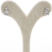 Brisinga Kalp ve Baget Taşlı  Gümüş Küpe