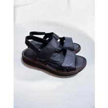 Shougo Tam Ortopedik Yumusak Tabanlı Siyah Kadın Sandalet