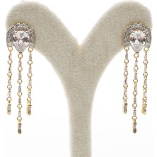 Brisinga Damla Taşlı Üç Zincirli Gümüş Küpe