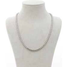 Brisinga 4.5  mm Taşlı Su Yolu Gümüş Kolye