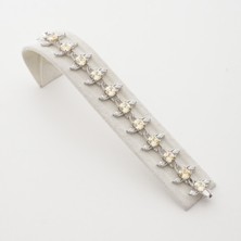 Brisinga Strin Kare Taşlı İthal Gümüş Bileklik