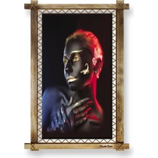 Miyrem Rustik,ledli Kanvas Tablo  Zenci Kadın O