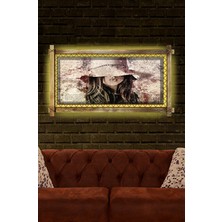 Miyrem Rustik,ledli Kanvas Tablo  Şapkalı Kadın O