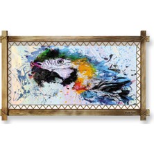 Miyrem Rustik,ledli Kanvas Tablo  Papağan K