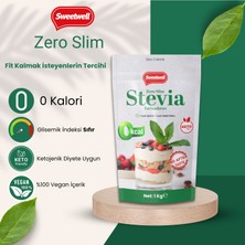Sweetwell Zero Slim Stevia & Eritritol Tatlandırıcı 1 kg – Şekersiz, 0 Kalori, Keto ve Vegan Uyumlu