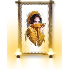 Miyrem Rustik,ledli Kanvas Tablo Portre K