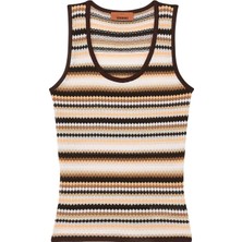 Çizgili Pamuk ve Viskon Askılı Bluz